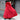 Oversized red fur hooded coat in a luxurious winter fashion design, featuring a 4XL size with attention to neck, sleeve, and waist details.