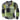 Multicolor bohemian patchwork Henley shirt in green, featuring long sleeves and a classic collar, designed for size 4XL.