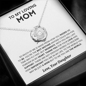 Personalized heart-shaped silver necklace with 14K white gold finish, showcased in a two-tone box.