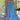 A blue sleeveless midi dress with floral patterns, featuring an A-line design perfect for resort wear.