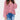 Pink floral V-neck blouse with long sleeves, designed for office wear. The blouse is in a rose color and size 2XL, featuring a chic and stylish look suitable for professional settings.