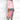Pink geometric cape dress with long sleeves and an asymmetric design, suitable for evening wear, shown in size 2XL.