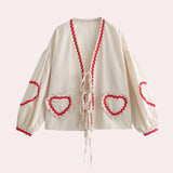 Pink gingham puff sleeve blouse with ruffle trim, featuring a stylish collar, in khaki color, size XL, ideal for spring fashion.
