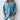 Blue oversized V-neck linen blouse for women, featuring a relaxed fit with long sleeves and a comfortable shoulder design.