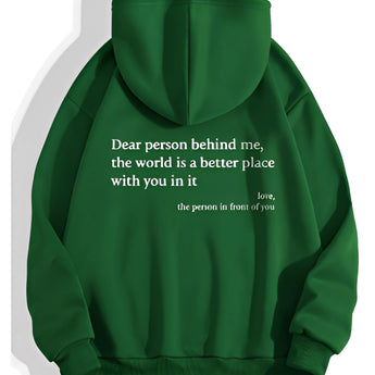 Pink tie-dye hoodie with long sleeves and a comfortable jersey fabric, featuring a motivational quote in magenta font.