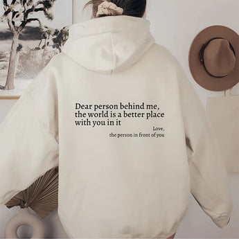 Pink tie-dye hoodie with a self-love inspirational quote, featuring long sleeves and a comfortable fit, displayed on a plain background.