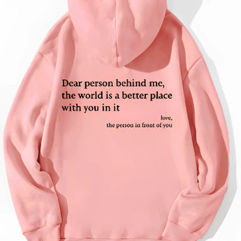 Pink tie-dye hoodie featuring a motivational quote, designed for self-love inspiration, in size 3XL.