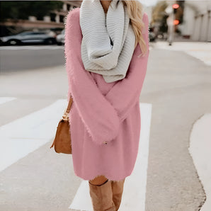 Pink wool coat for women, knee-length, featuring long sleeves, a collar, and tailored waist, suitable for winter fashion in size 3XL.