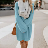 Elegant blue knee-length wool coat for women, featuring a structured design with long sleeves, a tailored collar, and a defined waist, suitable for winter fashion in size 3XL.