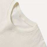 Plain white unisex T-shirt with short sleeves and a minimalist design.