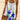 A lightweight sleeveless blue summer dress with a floral pattern, pleated design, suitable for beach wear, size 2XL.