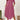 Plus size rose red loose fit midi dress with an oversized casual style, featuring short sleeves and a round neckline, suitable for summer wear.