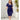 
A blue plus size knee-length bodycon dress featuring short sleeves, a fitted waist, and a round neckline, designed for stylish and casual wear.