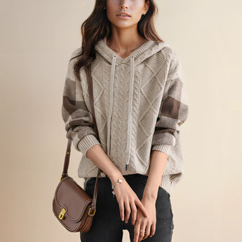 Luxurious red cable knit sweater with a textured pullover design, featuring long sleeves, a classic collar, and comfortable fit, perfect for adding warmth and style to any outfit.