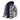 A men's insulated winter coat featuring a blue tartan plaid pattern, designed with a hood, full sleeves, and a collar. The jacket is shown in size 4XL.