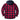 Men's red flannel hooded jacket with a plaid pattern, featuring long sleeves and an insulated design suitable for winter.