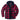 Men's red flannel hooded jacket with a tartan pattern, featuring a grey insulated lining, collar, sleeves, and designed for winter wear.