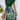 Dark green high-waisted A-line skirt with a floral pattern, suitable for women's fashion in 2XL size.