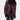 Red and navy fringed women's tweed jacket showcasing a chic designer style with a tailored fit, featuring a structured collar, long sleeves, and a form-flattering silhouette.