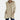 
A woman wearing a khaki oversized tunic sweater with pockets, suitable for fall fashion. The sweater features a relaxed fit with long sleeves, a round neckline, and covers the hips. The color appears to have a grey undertone.