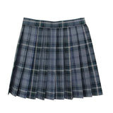 Red plaid pleated tartan mini skirt with a preppy schoolgirl style, featuring a high waist and a classic kilt design.
