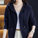 Marine blue ribbed knit sweater with zipper, featuring long sleeves and a comfortable fit, ideal for warm winter fashion. The sweater is showcased in size XL.