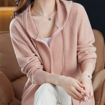 Red ribbed knit sweater with zipper, featuring long sleeves, a high collar, and a comfortable fit in a rose color, size XL.
