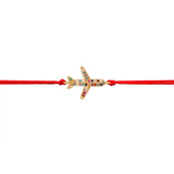Red String Starfish Charm Bracelet with Adjustable Multicolor Crystal Beads on a Beach-Themed Background