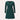 
A long sleeve, V-neck, ribbed wrap dress in a skater style, shown in a vibrant green color and size XL.