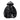 Men's insulated windproof puffer jacket in black, featuring a high-neck collar, long sleeves, and front pockets.