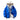 Royal blue men's insulated windproof puffer jacket in size XXL, featuring a high collar, long sleeves, and pockets, designed for warmth and protection against the wind.