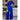 A woman wearing a royal blue one-shoulder wide-leg jumpsuit in size 3XL, suitable for formal cocktail attire.