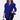 Royal Blue Ruffle Blouse in a women's V-neck design, featuring long sleeves suitable for office wear, shown in a 3XL size.