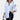 Royal blue ruffle blouse for women, featuring a V-neck and long sleeves, suitable for office wear, displayed in a 3XL size against a light background.