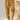 Vintage style rust corduroy high-waisted pleated women's pants in a yellow hue, shown in size 3XL, highlighting features such as the snug fit around the waist and thighs with a classic pleat design.