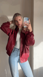 Striking Red Oversized Jacket