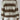 Brown beige striped cable knit women's sweater with puff sleeves and a crewneck design.