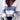 Striped V-Neck Button-Front Two-Tone Women's Cardigan Sweater in Style 3, XL size, featuring a combination of black and white stripes with a touch of azure blue, showcasing a fashionable and stylish design suitable for outerwear.