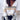 Striped V-neck button-front two-tone women's cardigan sweater in white, featuring long sleeves and a tailored fit in XL size, displayed on a mannequin.