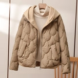 Stylish Beige Quilted Insulated Puffer Jacket with High Collar in Pecan Brown, size 3XL, featuring a quilted design, high collar, and long sleeves, ideal for fashionable outerwear.