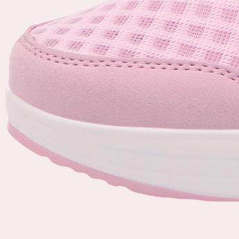 Stylish black slip-on mesh sneakers with air-cushion sole designed for outdoor walking.