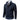 Men's stylish geometric zip-up winter cardigan sweater in blue, featuring long sleeves and a high collar with a grid pattern design.