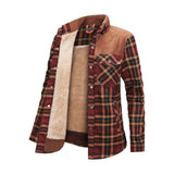 Stylish women's gray plaid long sleeve shirt with brown tones, featuring a tartan pattern, collar, and button-up front in an XL size, perfect for autumn wear.