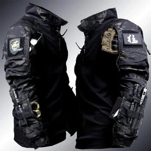 Tactical Military Vest in Schwarze Tarnung1 Camouflage, Multi-Pocket Utility Gear for Airsoft, size 3XL, shown with multiple storage compartments and durable fabric.