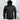 Black tactical hoodie in 2XL size, featuring a soft-shell design with water-resistant properties, modeled by a man with a beard wearing a grey cap. The hoodie has a structured collar and long sleeves.