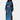 Teal Bohemian beachwear set featuring a crop top and high slit maxi skirt in electric blue, showcased in size 3XL. The ensemble highlights a stylish neckline, waist design, and sleeve detail, perfect for a day dress or casual beachwear.
