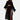 
A black bohemian beachwear set featuring a crop top with short sleeves and a high waist, paired with a high slit maxi skirt in size 3XL.