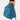 A woman wearing a teal bohemian floral lace A-line skirt, styled for summer festival wear. The skirt is blue, highlighting its intricate lace pattern and flowy design.