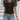 Trendy black v-neck blouse for women with lace detailing on the shoulders and button-up front, size 2XL.