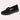 Black and grey slip-on sneakers designed for women, featuring a breathable, athletic style suitable for summer and outdoor activities.